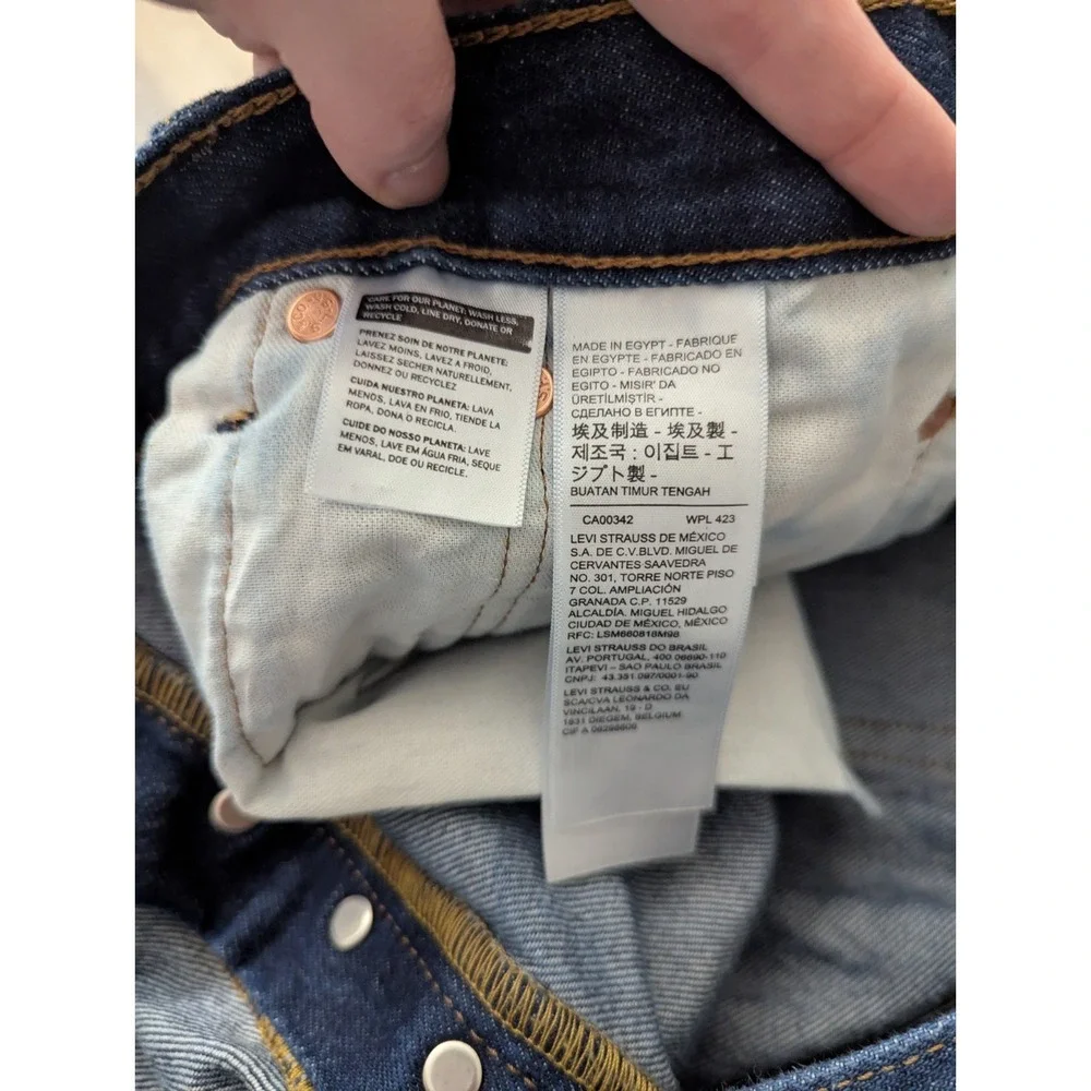 Levis 501 Cut Off Shorts Mens 40 Blue Dark Wash 100 Cotton Y2K Casual Summer - Picture 8 of 13